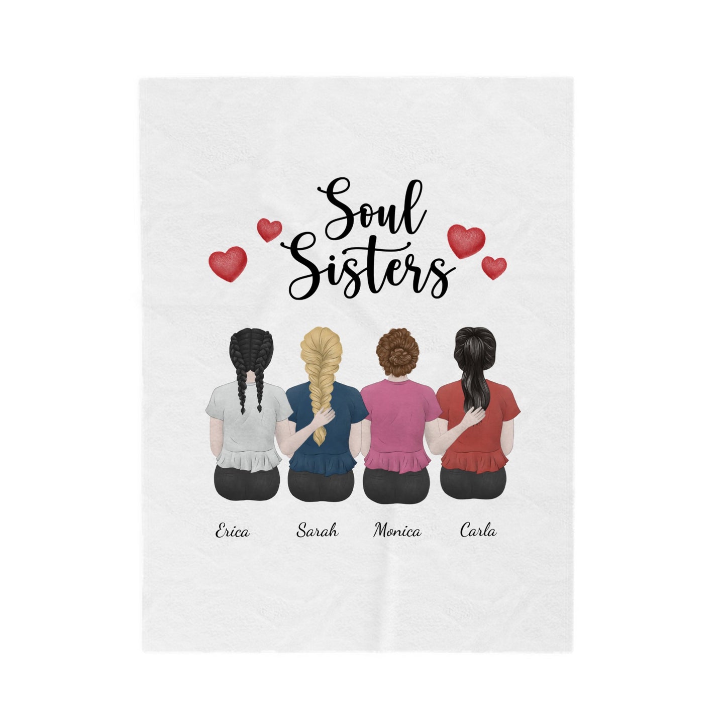 Customized Velveteen Plush Blanket - Soul Sisters