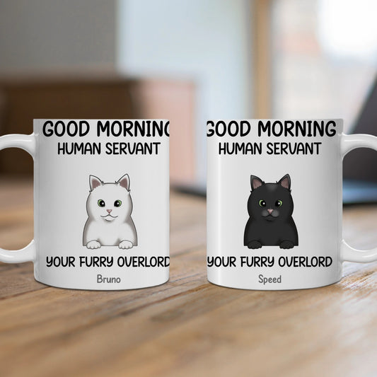 Customized Ceramic Mug, (11oz, 15oz) - Good Morning Human Servant