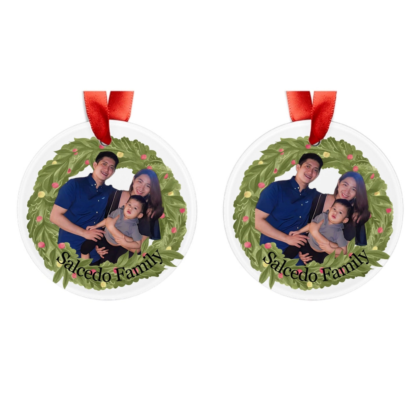 Customized Acrylic Ornament with Ribbon - Meet The Family