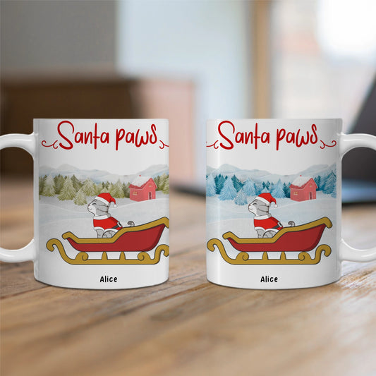 Customized Ceramic Mug, (11oz, 15oz) - Santa Paws