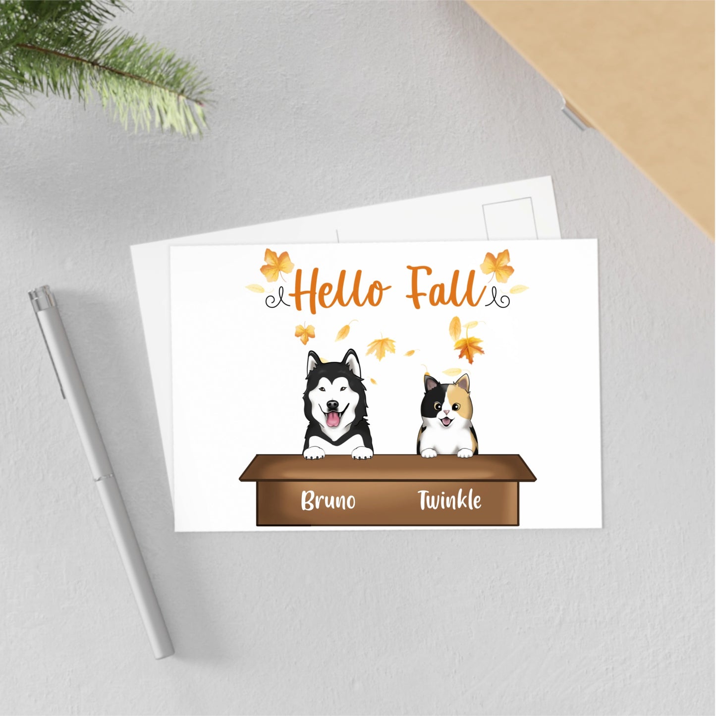 Customized Fine Art Postcards - Hello Fall