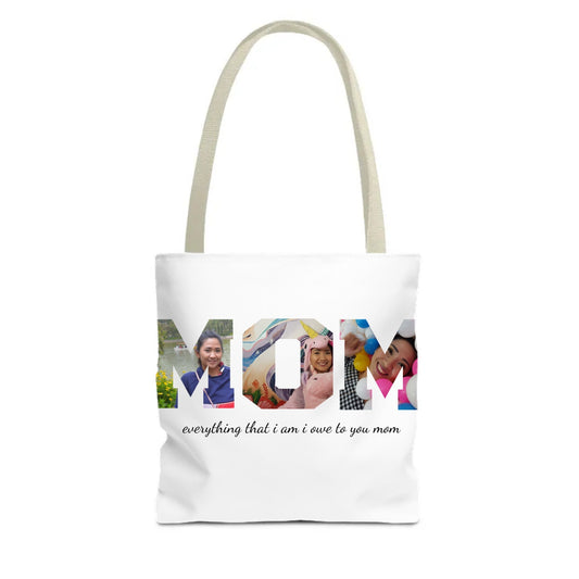 CUSTOMIZABLE - Tote Bag (AOP) - MOM (INSERT PICS & TEXT)