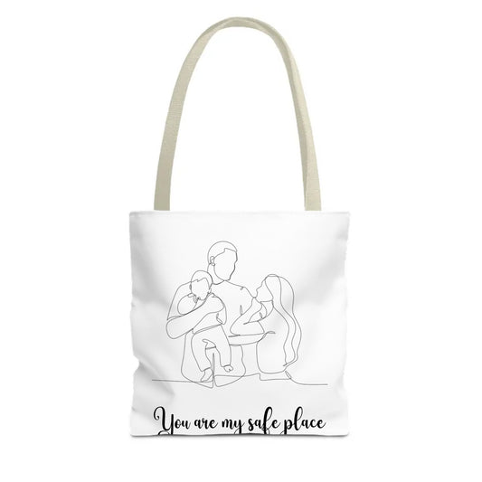 Customized Tote Bag (AOP) - Line Art Family