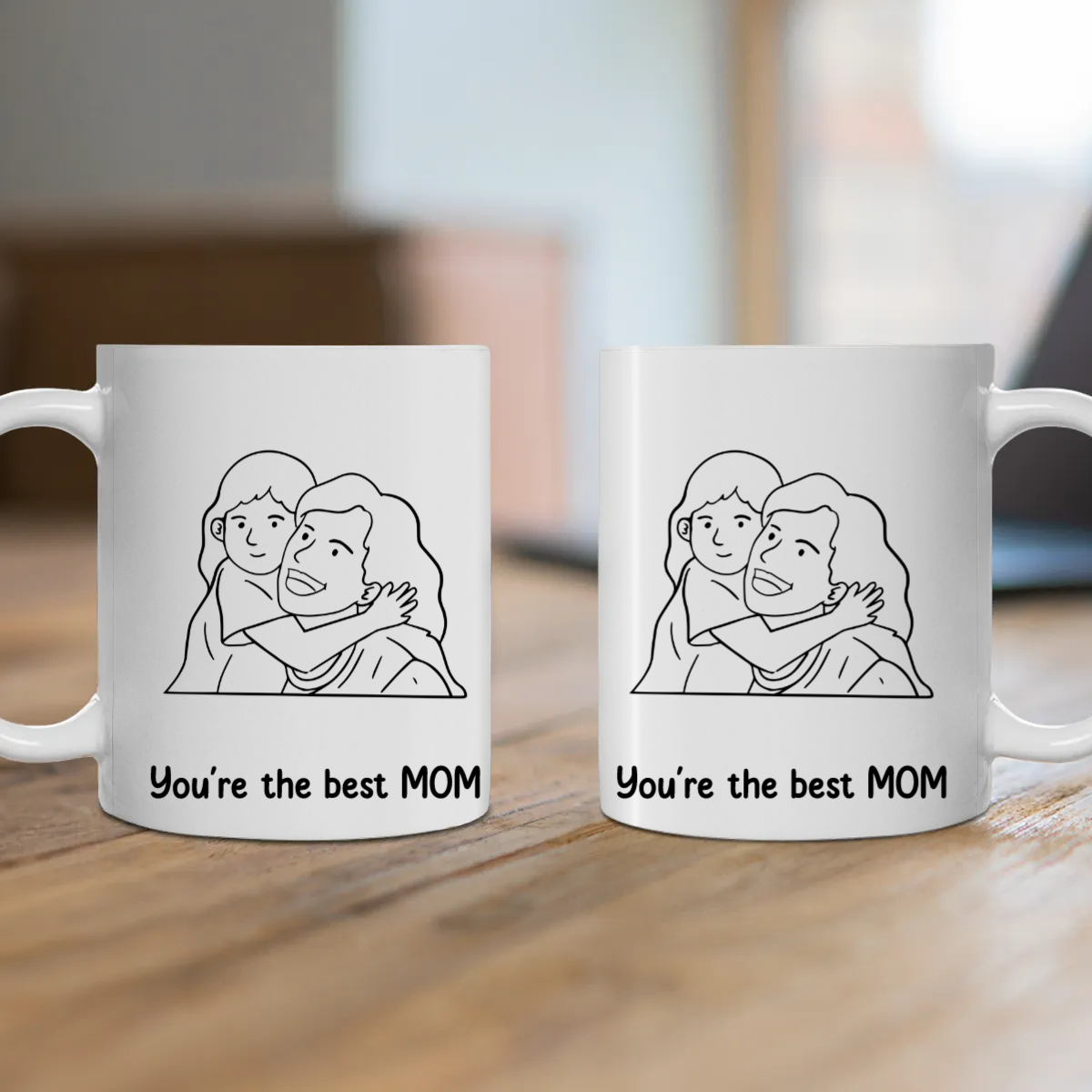 Customized Ceramic Mug - Line Art Family(11oz, 15oz)